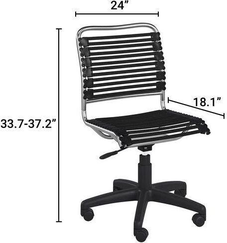 Euro Style Task Chairs - Allison Bungie Flat Low Back Office Chair Black