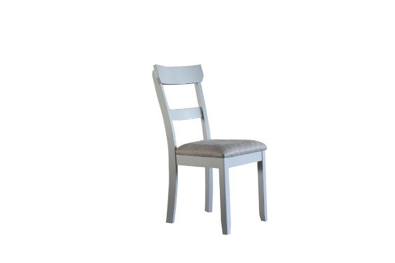 ACME Dining Chairs - ACME House Marchese Side Chair, Two Tone Gray Fabric & Pearl Gray Finish