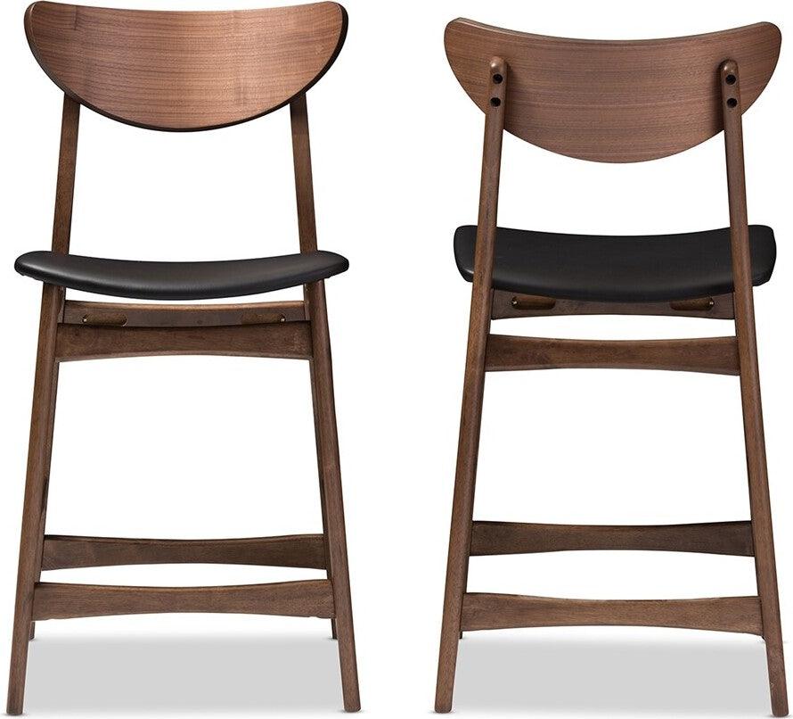 Wholesale Interiors Barstools - Latina Counter Stool Walnut & Black (Set of 2)