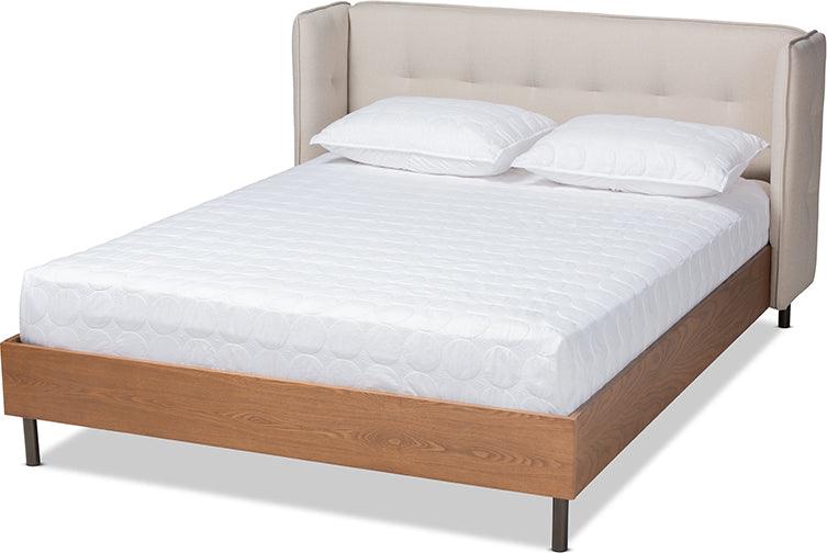 Wholesale Interiors Beds - Catarina King Bed Light Beige & Walnut