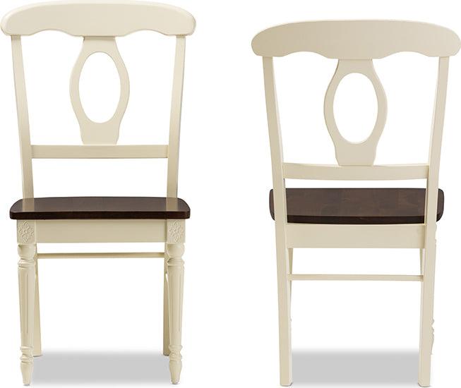 Wholesale Interiors Dining Chairs - Napoleon French Country Cottage Dining Chair Cherry Brown & Cream (Set of 2)