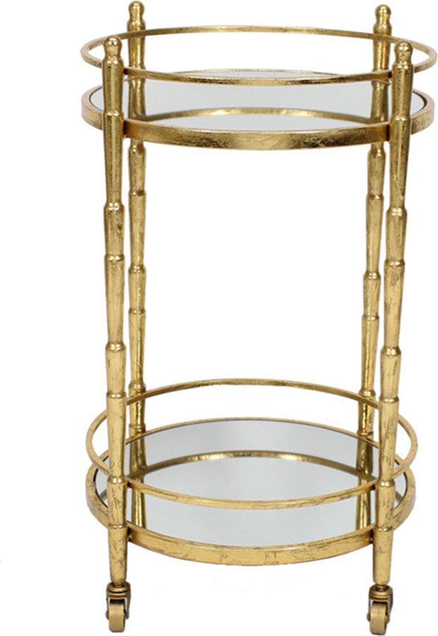 Sagebrook Home Kitchen & Bar Carts - Metal 28" 2 Tier Bar Cart Gold