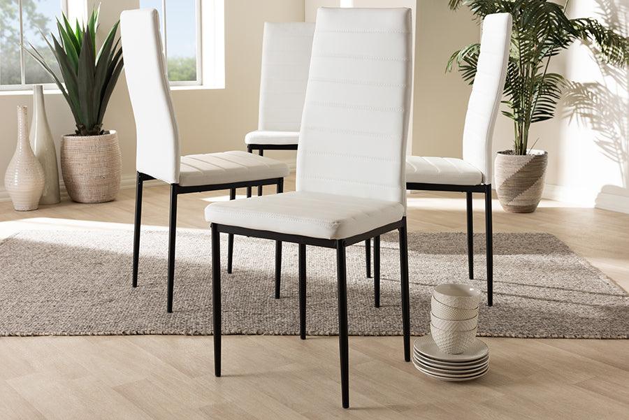 Wholesale Interiors Dining Chairs - Armand Modern And Contemporary White Faux Leather Upholstered Dining Chair (Set Of 4)
