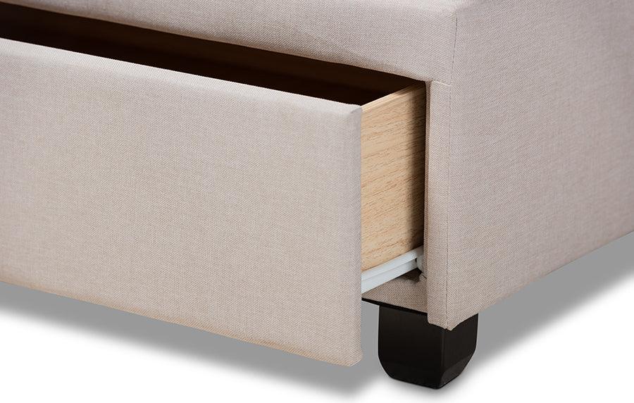 Wholesale Interiors Beds - Larese King Storage Bed Beige & Black