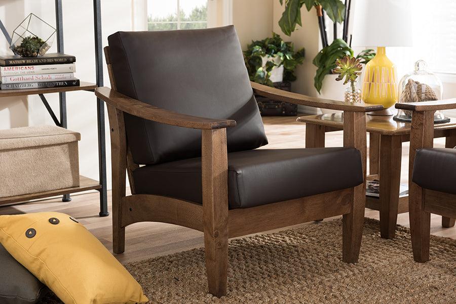 Wholesale Interiors Accent Chairs - Pierce 27.69" Accent Chair Dark Brown & Walnut Brown