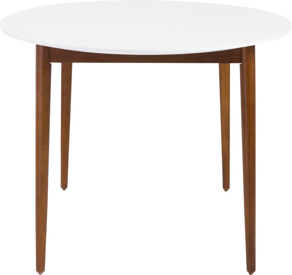 Euro Style Dining Tables - Manon Oval Dining Table Matte White & Dark Walnut