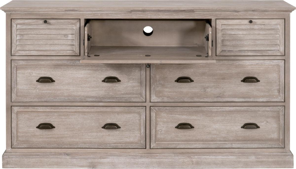 Essentials For Living Dressers - Eden 7-Drawer Media Dresser Natural Gray Acacia