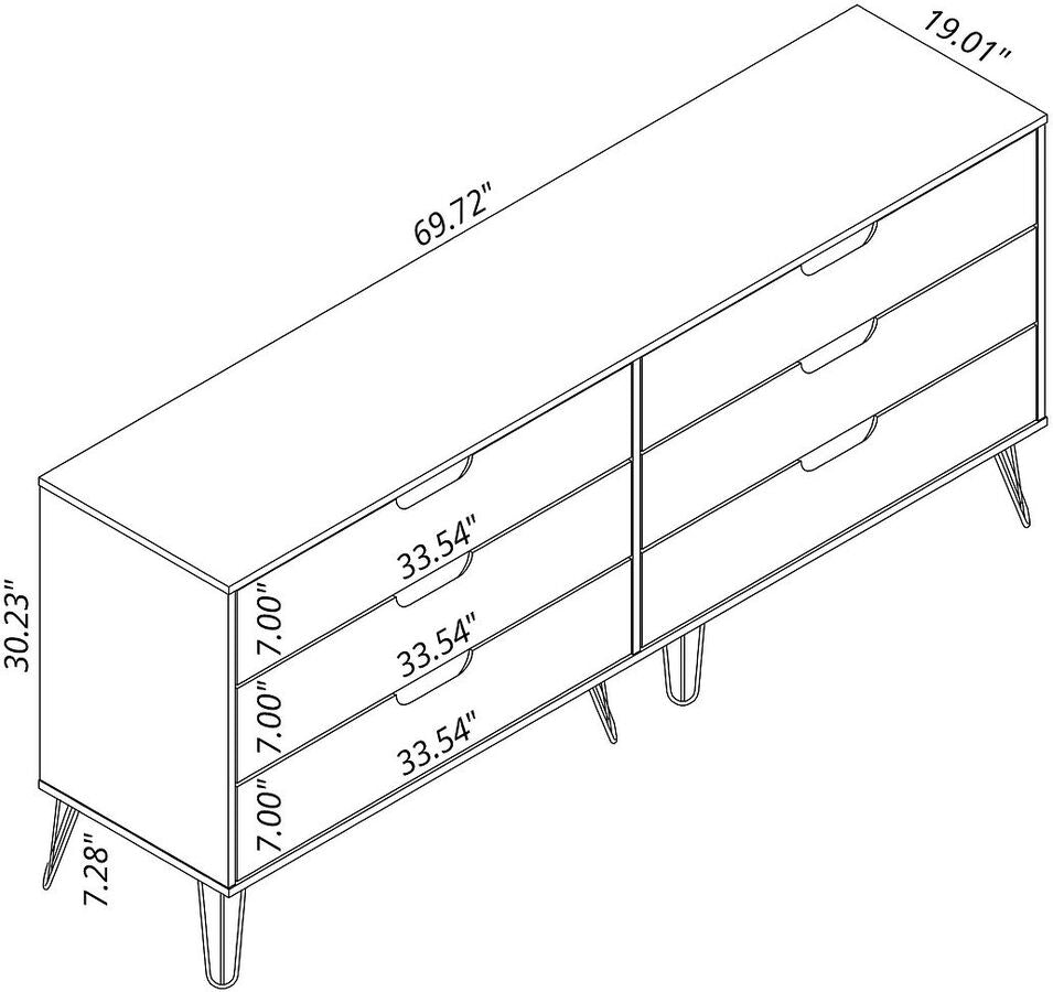 Manhattan Comfort Bedroom Sets - Rockefeller 5-Drawer & 6-Drawer White Dresser Set