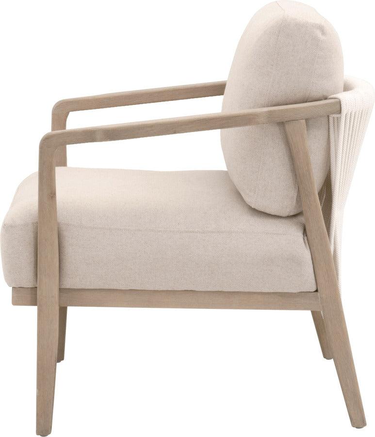 Essentials For Living Accent Chairs - Harbor Club Chair Smoke Gray Oak & White Rope