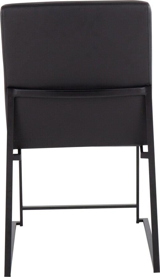 Lumisource Dining Chairs - High Back Fuji Contemporary Dining Chair In Black Steel & Black Faux Leather (Set of 2)