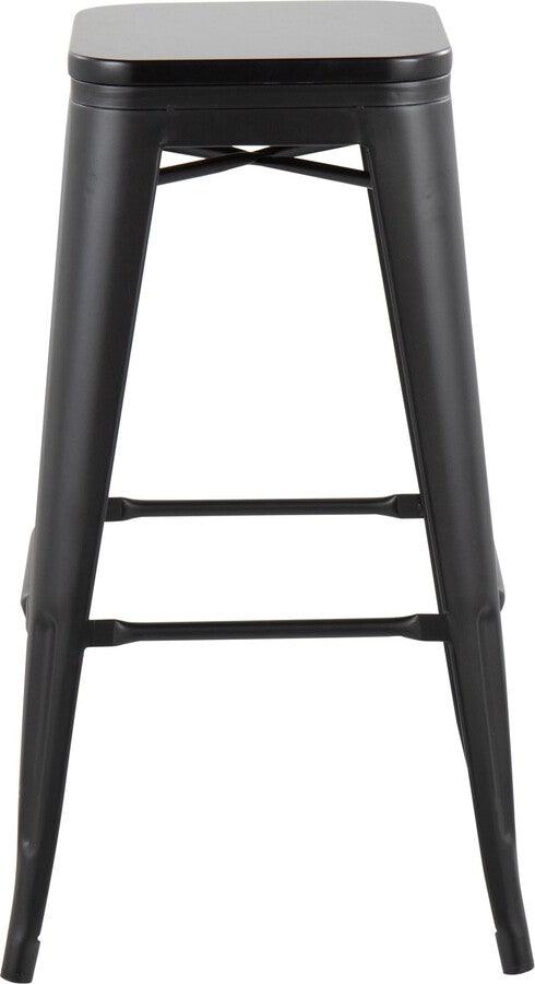 Lumisource Barstools - Oregon Barstool In Black Steel & Black Wood (Set of 2)