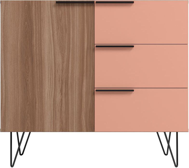 Manhattan Comfort Dressers - Beekman 35.43 Dresser in Brown and Pink