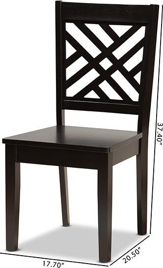 Wholesale Interiors Dining Chairs - Caron Dark Brown Finished Wood 2-Piece Dining Chair Set