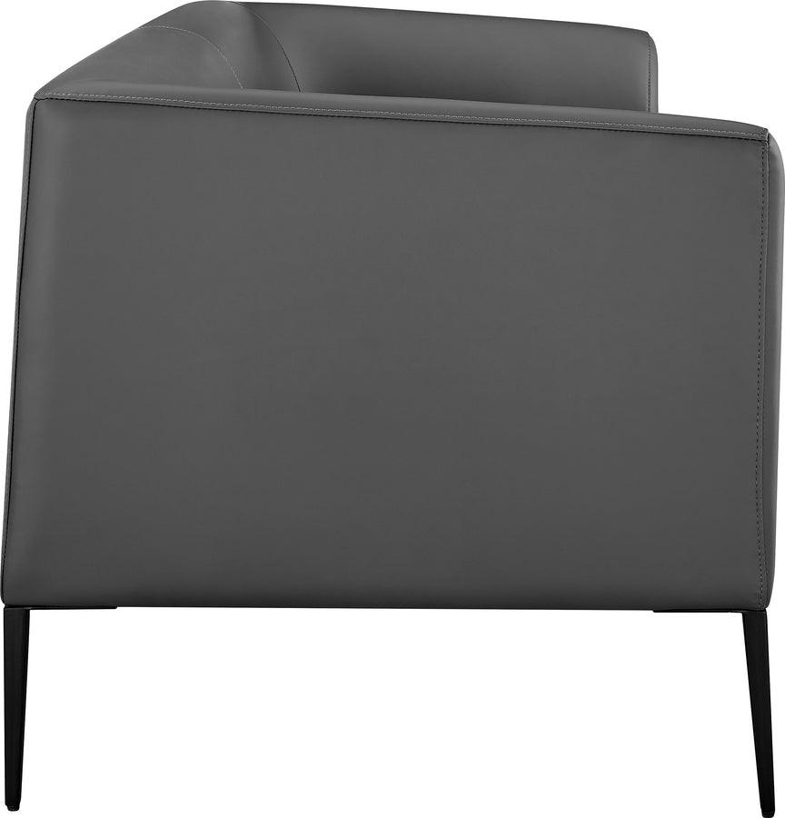 Euro Style Loveseats - Matias Loveseat in Gray Leatherette with Matte Black Legs