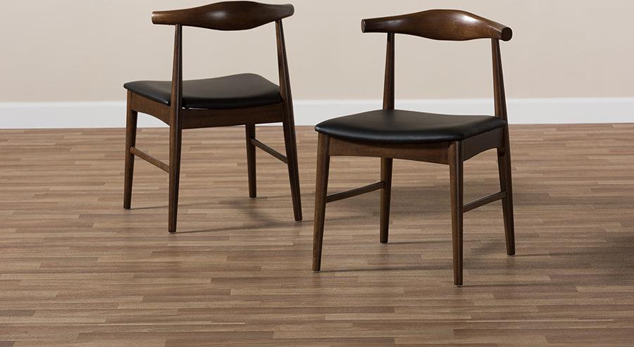 Wholesale Interiors Dining Chairs - Winton Mid-Century Modern Walnut Wood Dining Chair (Set of 2)