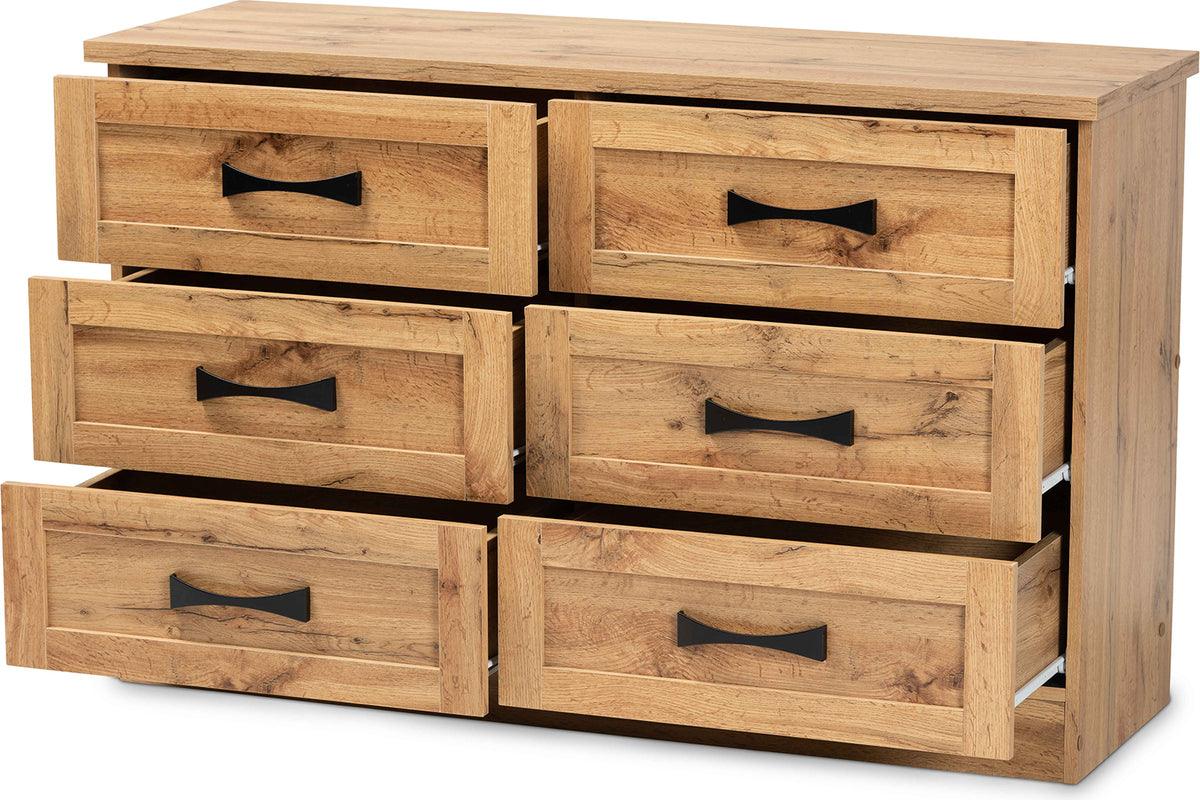 Wholesale Interiors Dressers - Colburn 6-Drawer Oak Brown Finished Wood Storage Dresser