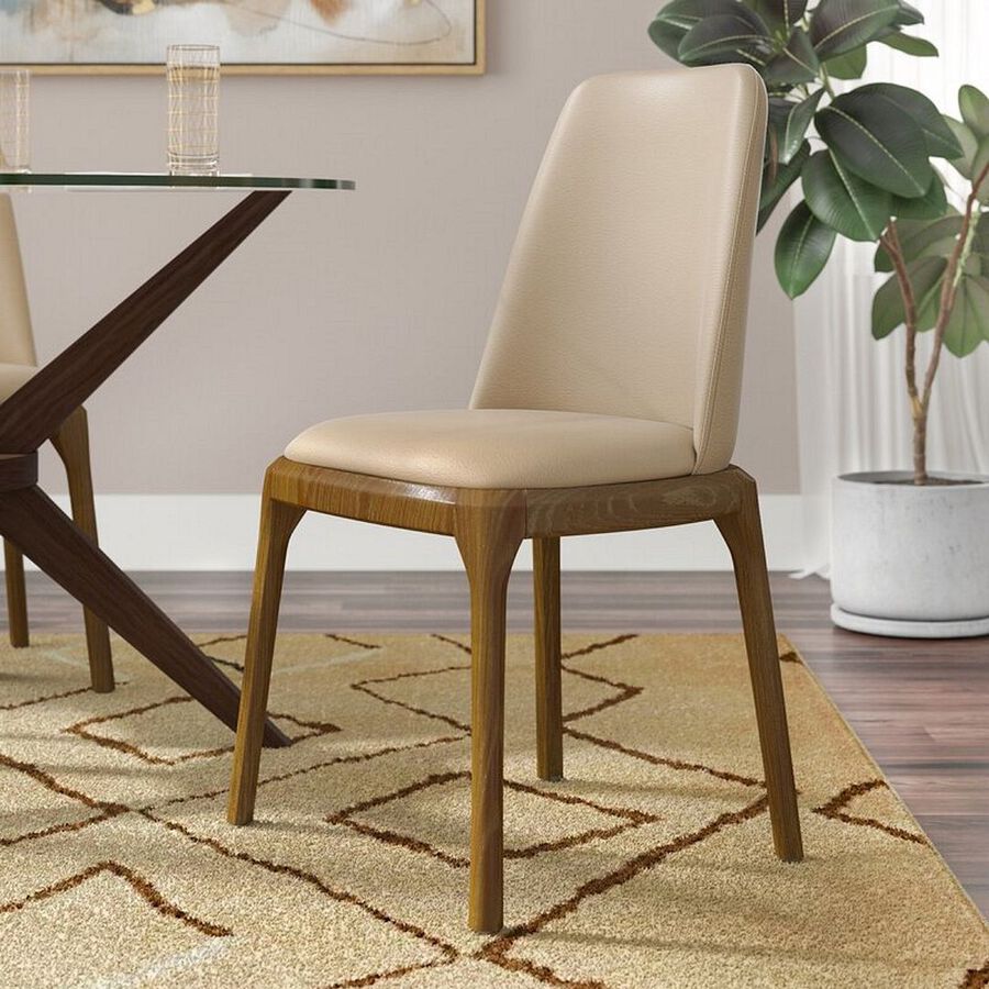 Manhattan Comfort Dining Chairs - Courding Dining Chair in Tan and Walnut