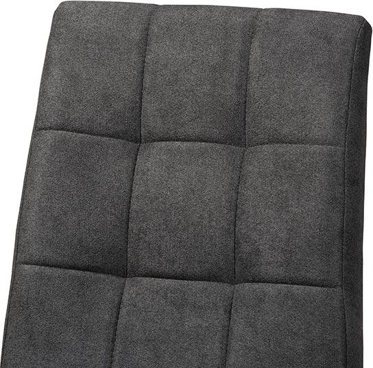 Wholesale Interiors Dining Chairs - Tara Mid-Century Modern Grey Fabric and Brown Finished Wood 2-Piece Dining Chair Set