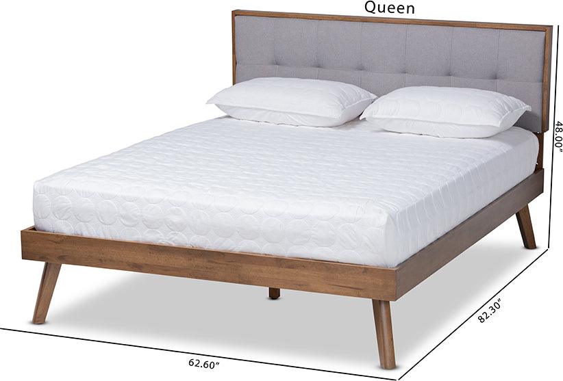 Wholesale Interiors Beds - Alke Full Bed Light Gray & Walnut