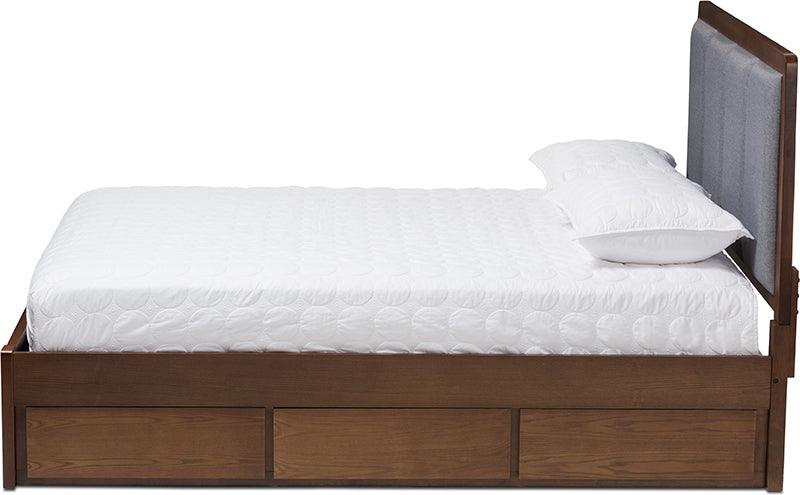 Wholesale Interiors Beds - Brannigan Queen Storage Bed Gray & Walnut Brown