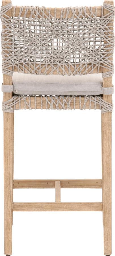 Essentials For Living Barstools - Costa Counter Stool Taupe & White Flat Rope, Pumice, Natural Gray Mahogany