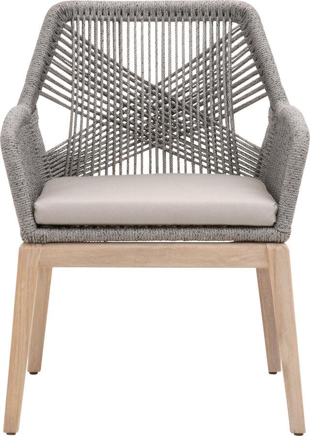 Essentials For Living Chairs - Loom Outdoor Arm Chair Platinum Gray Teak (Set of 2)