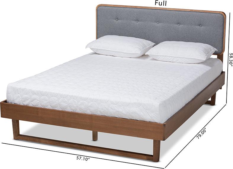 Wholesale Interiors Beds - Natalia Full Bed Dark Gray & Walnut