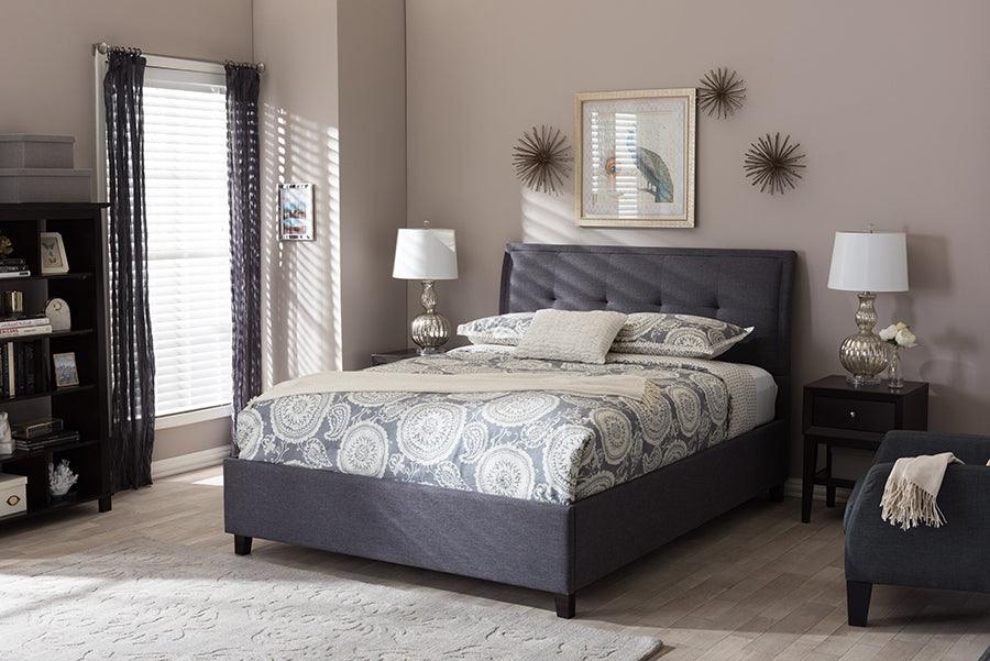 Wholesale Interiors Beds - Lea Queen Bed with Storage Dark Gray