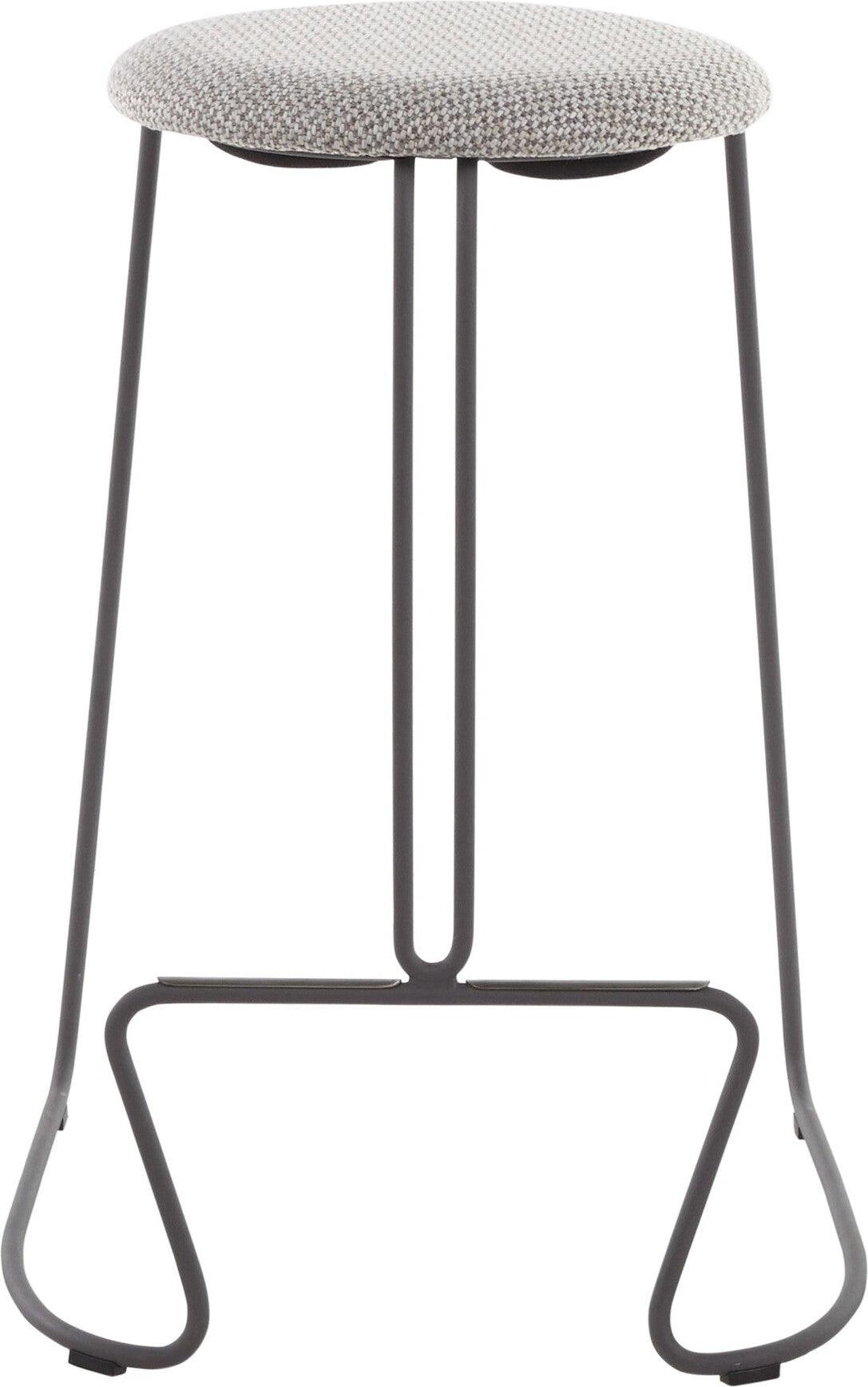 Lumisource Barstools - Finn Counter Stool (Set of 2) Black Steel & Light Gray