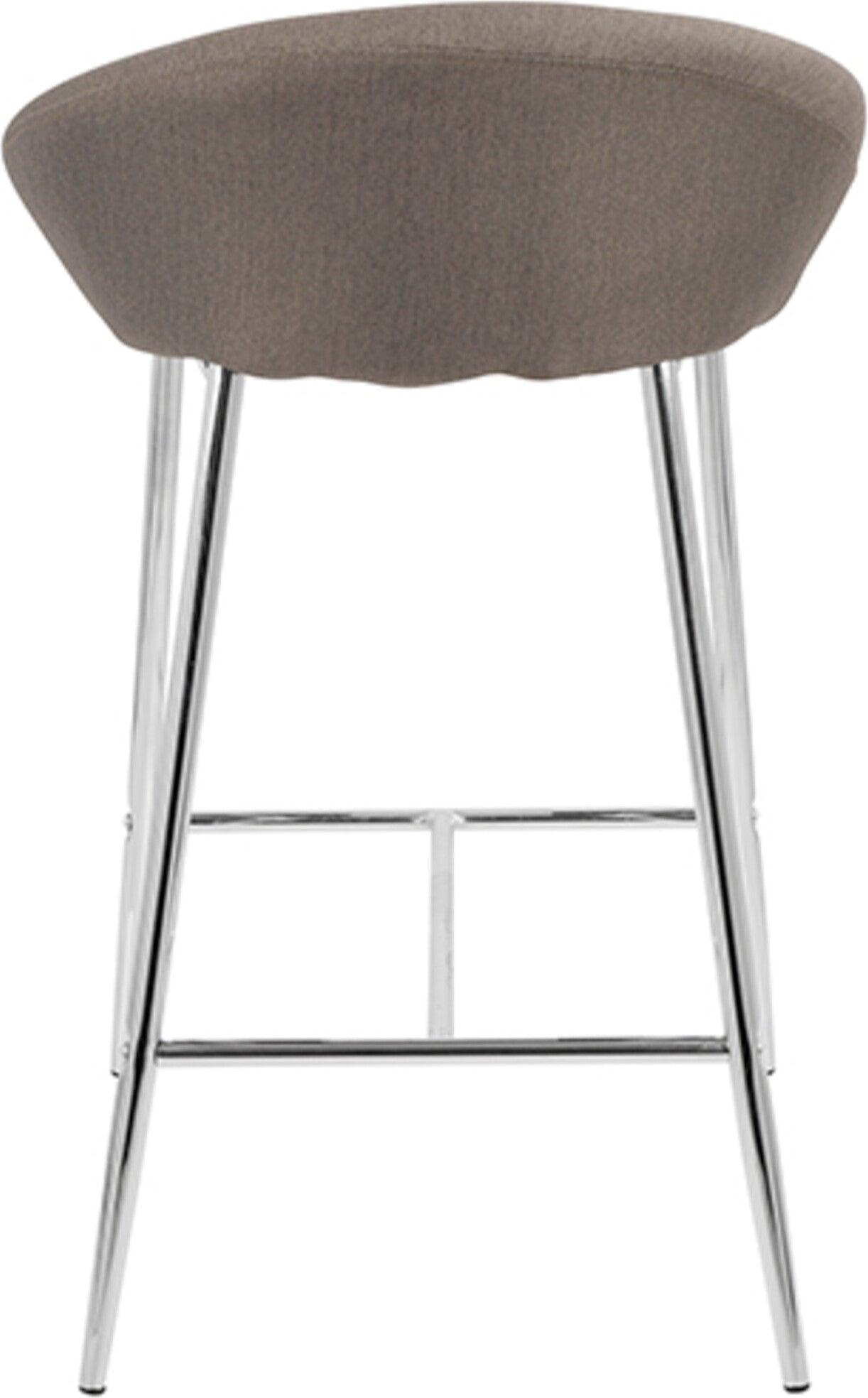Lumisource Barstools - Matisse Counter Stool Chrome & Gray (Set of 2)
