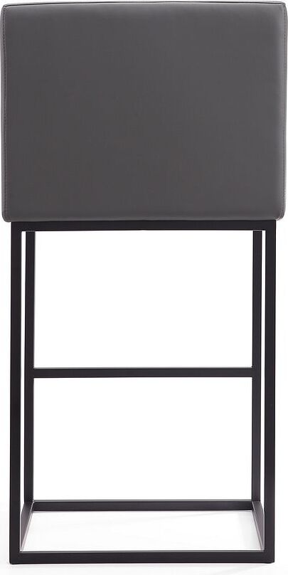 Manhattan Comfort Barstools - Ambassador 42 in. Grey and Black Metal Barstool (Set of 3)