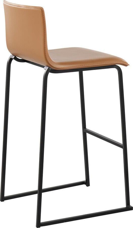 Lumisource Barstools - Mara Barstool In Black Steel & Camel Faux Leather (Set of 2)