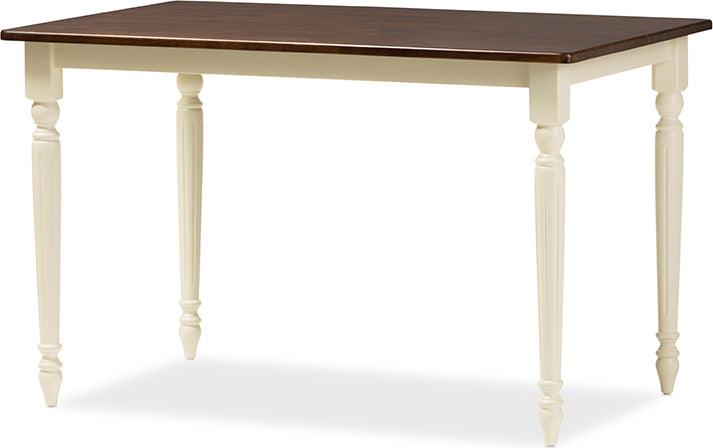 Wholesale Interiors Dining Tables - Napoleon Buttermilk & "Cherry" Brown Finishing Wood Dining Table