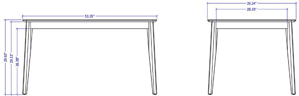 Manhattan Comfort Dining Tables - Tudor 53.34 Dining Table in Maple Cream