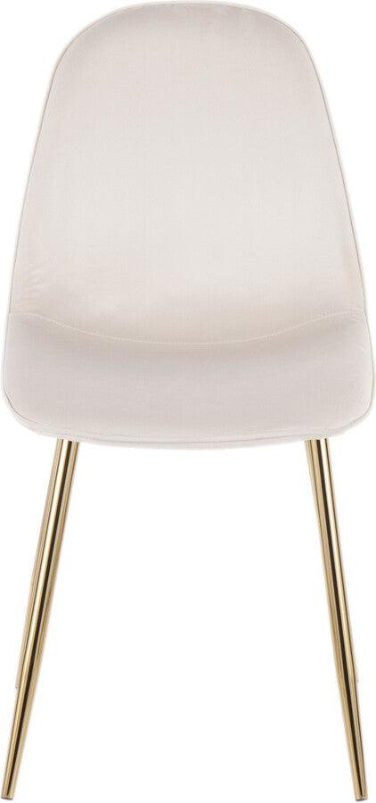 Lumisource Dining Chairs - Pebble Contemporary Chair in Gold Steel and Cream Velvet - Set of 2