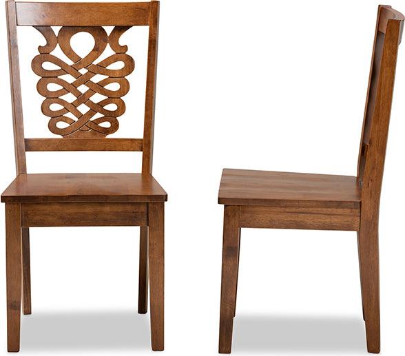 Wholesale Interiors Dining Chairs - Gervais Walnut Brown Finished Wood 2-Piece Dining Chair Set