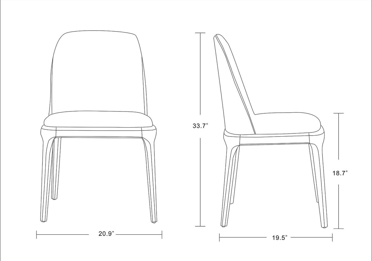 Manhattan Comfort Dining Chairs - Courding Dining Chair in Tan and Walnut