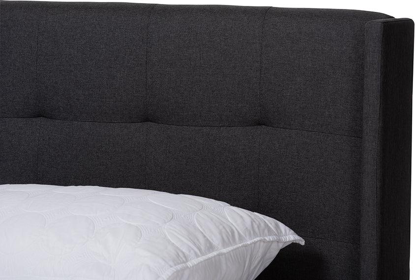 Wholesale Interiors Beds - Lisette Queen Bed Charcoal Gray