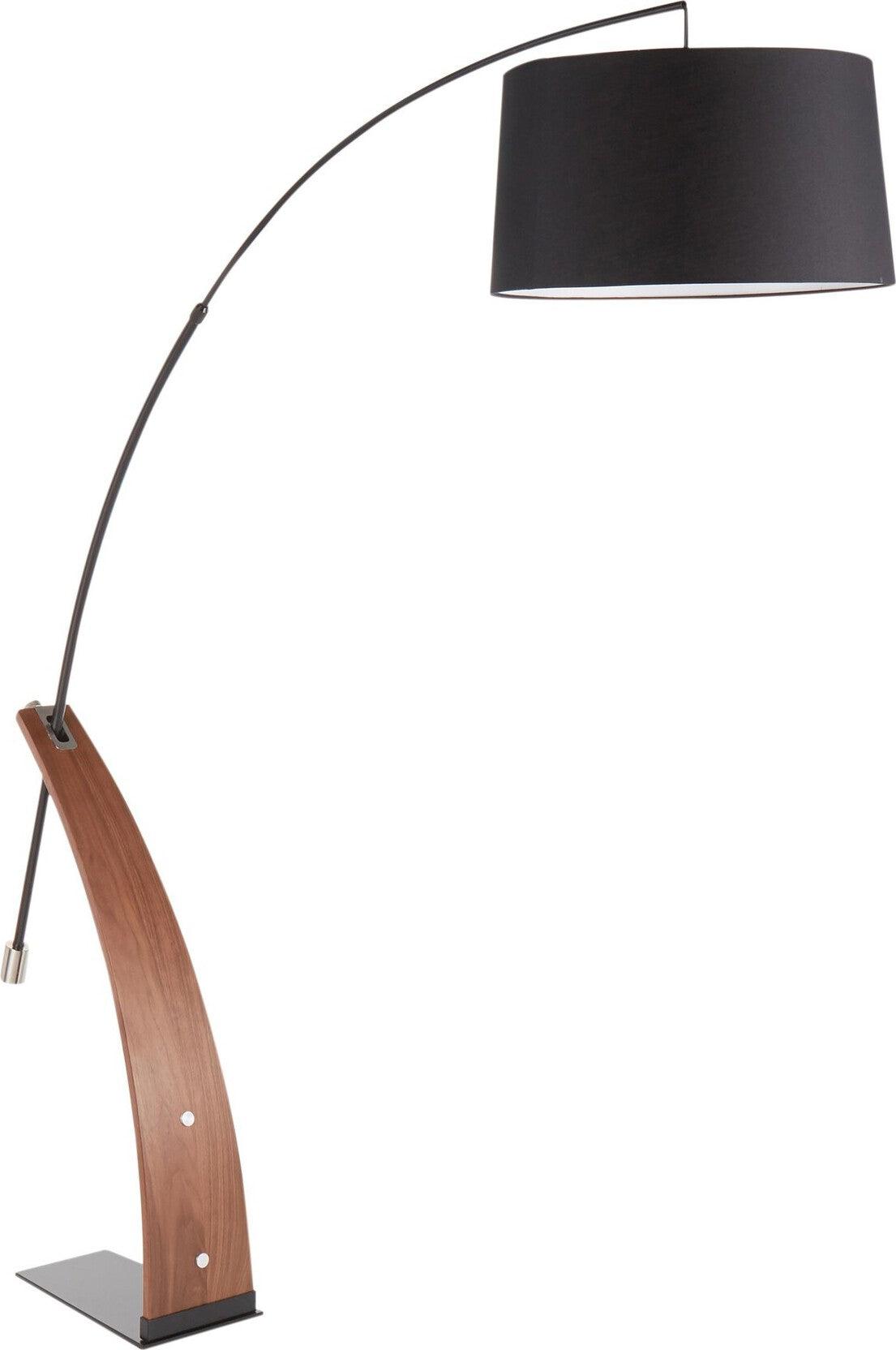 Lumisource Floor Lamps - Robyn Floor Lamp Walnut & Black