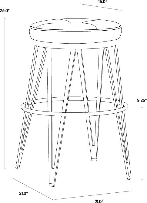 SUNPAN Barstools - Matthews Swivel Counter Stool - Champagne Gold - Onyx