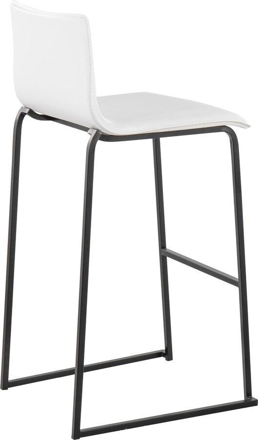 Lumisource Barstools - Mara Barstool In Black Steel & White Faux Leather (Set of 2)