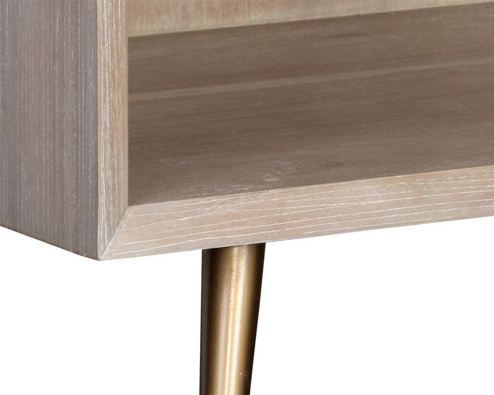 SUNPAN Nightstands & Side Tables - Aniston Nightstand - White Ceruse - Taupe Shagreen Taupe