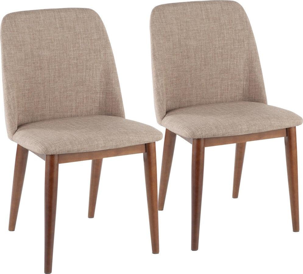 Lumisource Dining Chairs - Tintori Contemporary Dining Chair in Brown Fabric - Set of 2