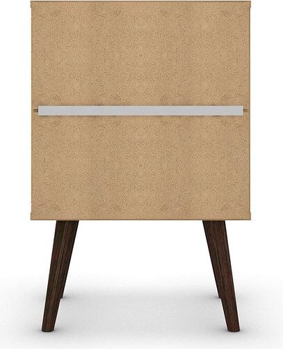 Manhattan Comfort Nightstands & Side Tables - Liberty Mid-Century - Modern Nightst& 2.0 White & Yellow