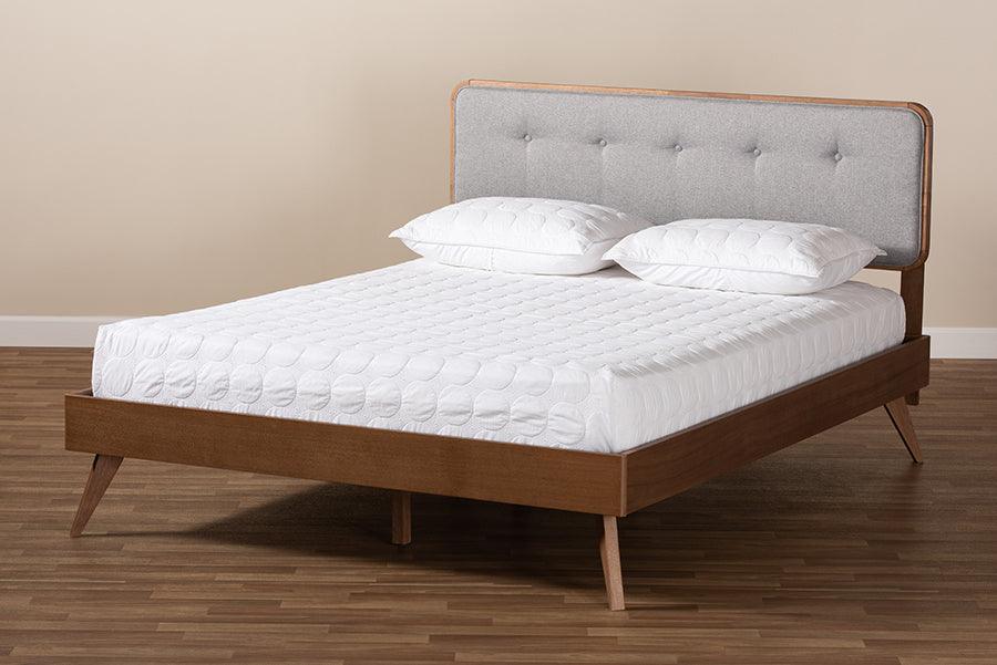 Wholesale Interiors Beds - Dilara Full Bed Gray & Walnut