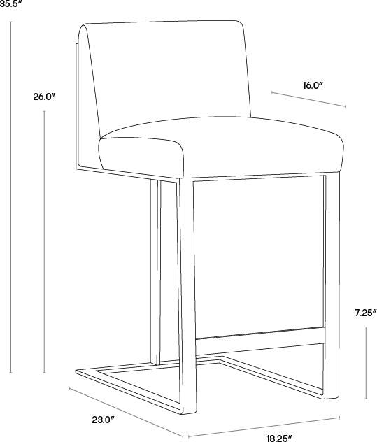 SUNPAN Barstools - Dean Counter Stool - Stainless Steel - Cantina White
