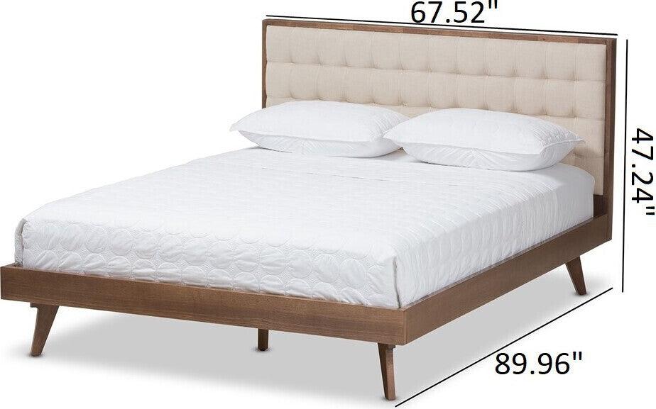 Wholesale Interiors Beds - Soloman Queen Bed Light Beige & Brown