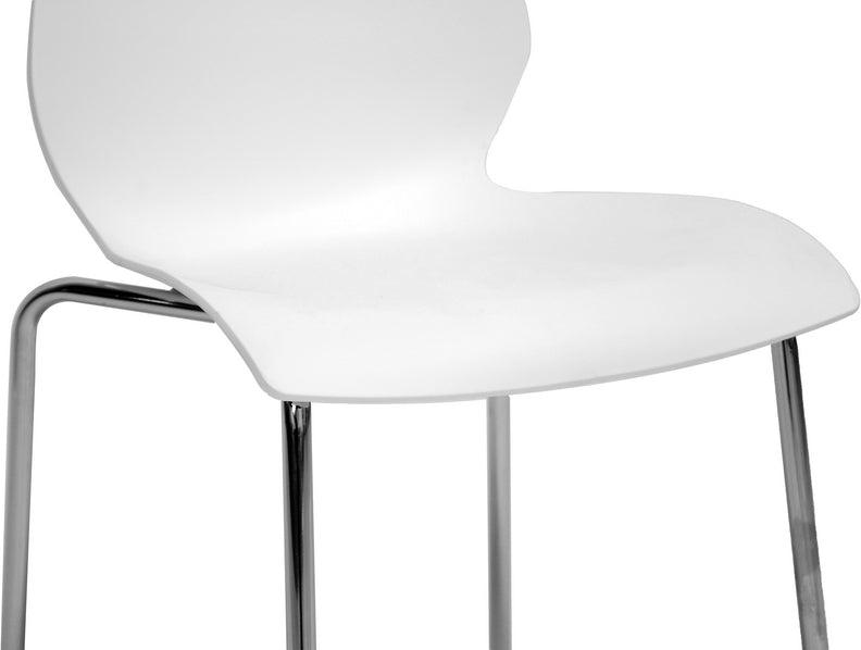 Wholesale Interiors Dining Chairs - Overlea White Plastic Modern Dining Chair (Set of 2)