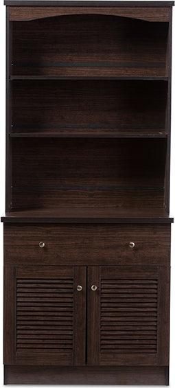 Wholesale Interiors Kitchen Storage & Organization - Agni Modern and Contemporary Dark Brown Buffet and Hutch Kitchen Cabinet