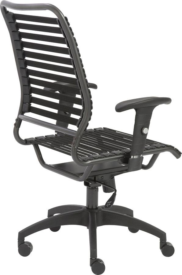 Euro Style Task Chairs - Baba Flat High Back Office Chair Black & Graphite